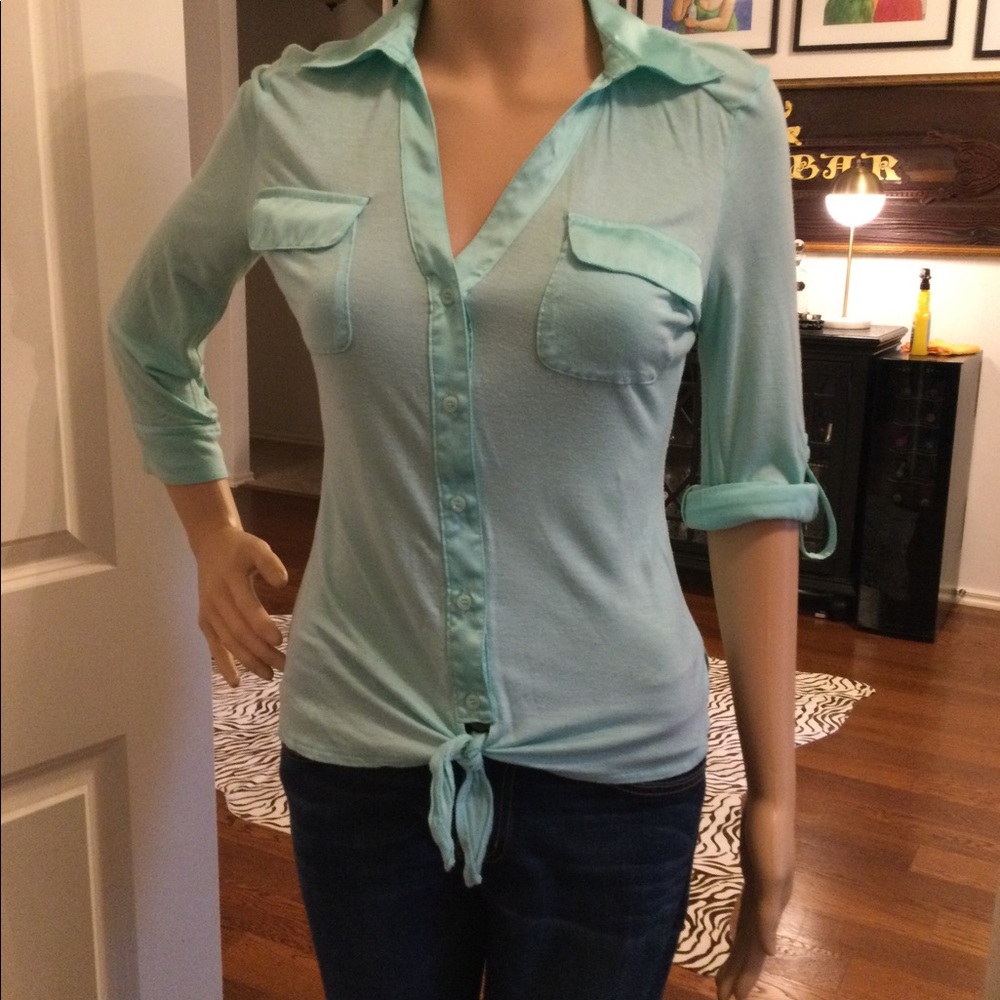 Candie's Light Blue Button Down Shirt
